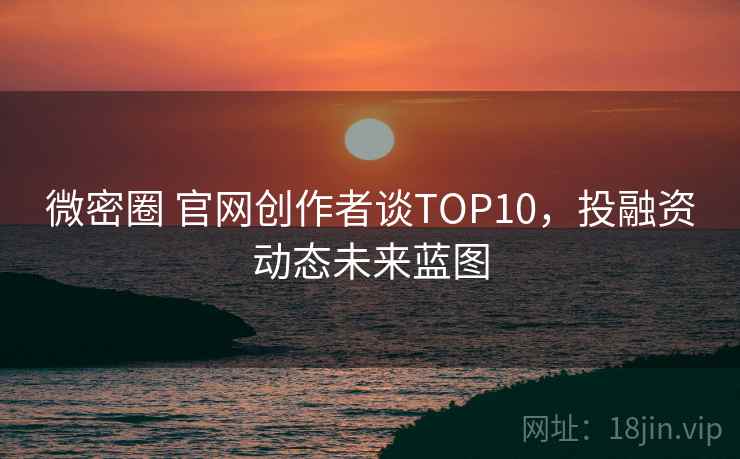 微密圈 官网创作者谈TOP10，投融资动态未来蓝图