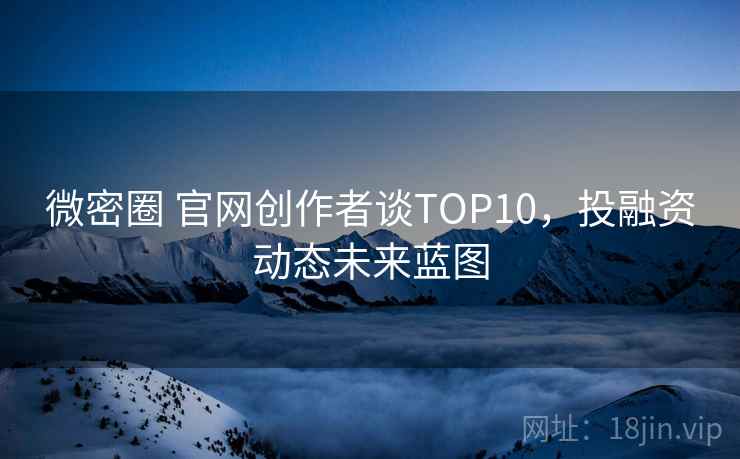 微密圈 官网创作者谈TOP10，投融资动态未来蓝图